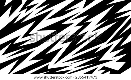 Monochromatic abstract backdrop with spiked elements and zigzag patterns.