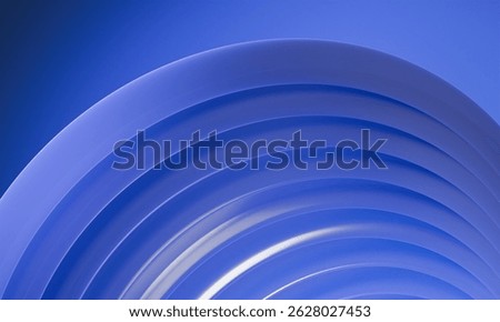 Monochromatic Blue Abstract Wallpaper: Interlocking Curved Sheets with Subtle Light and Shadow