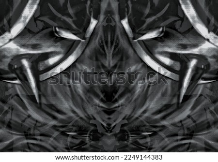monochromatic complex pattern, abstract and symmetrical fantasy 