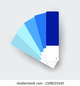 Monochromatic Fan-shaped Palette. Blue Colors. Set Of Different Color Swatches