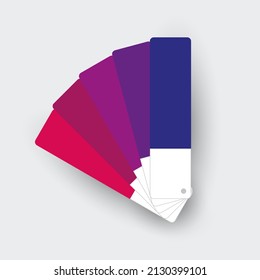 Monochromatic Fan-shaped Palette. Purple Colors. Set Of Different Color Swatches