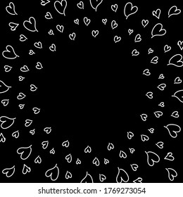 Monochromatic heart abstract line drawing doodled illustration symbolizing love, care, valentine's, couple with black space for names  - Powered by Shutterstock