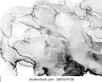 Monochrome Acrylic Frame. Grunge Wall Texture. Indigo Fashion Pattern. Splash Paint Abstract. Dark Liquid. Painting Effect. Website Background Paint.