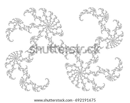 Monochrome, black and white graphics. Pattern created using mathematical formulas created by Benoit Mandelbrot. These patterns can be used in tissue, printing and visual experiments. Natural design
