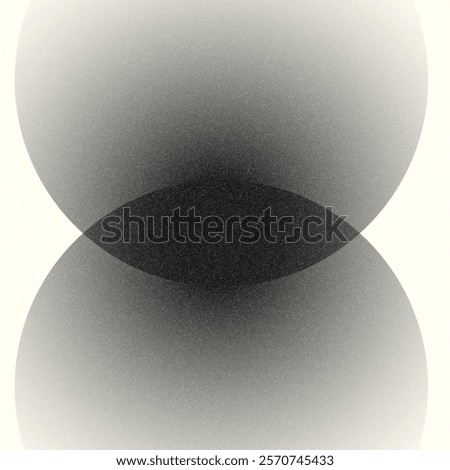 Monochrome gradient background with smooth texture. Gray background features overlapping circular shapes, creating a modern, abstract design. Monochrome gradient background. Cream and black color.