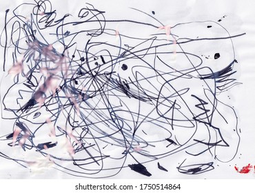 Monochrome Grunge Scribbles. Freehand Drawing With Pen. Child's Marker Drawing. Scribble Design. Chaotic Black And White Scribble. Emotional Art. Scrawl Sketch. Chaotic Doodles. Baby Drawing.