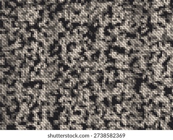 Monochrome pixelated textured pattern for designs