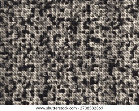 Monochrome pixelated textured pattern for designs