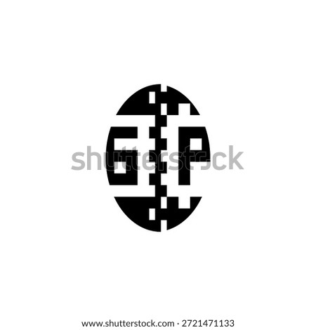 Monogram Initial Alphabet Pixel Logo Concept Alphabet Bold Unique Design GP
