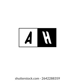 Monogram Logo Design Unique Simple Bold AH Initial Alphabet Vector Alphabet