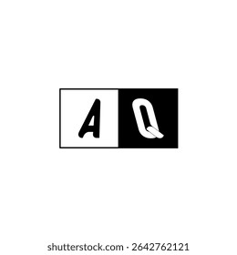 Monogram Logo Design Unique Simple Bold AQ Initial Alphabet Vector Alphabet