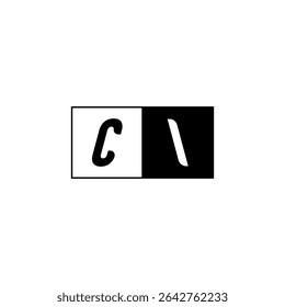 Monogram Logo Design Unique Simple Bold CI Initial Alphabet Vector Alphabet