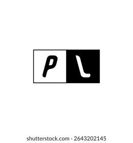 Monogram Logo Design Unique Simple Bold PL Initial Alphabet Vector Alphabet