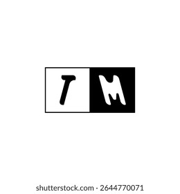 Monogram Logo Design Unique Simple Bold TM Initial Alphabet Vector Alphabet