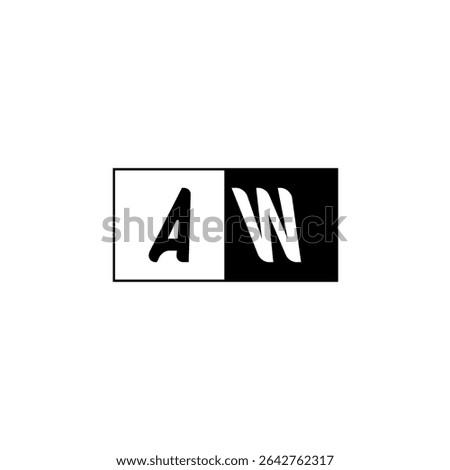 Monogram Logo Design Unique Simple Bold AW Initial Alphabet Vector Alphabet
