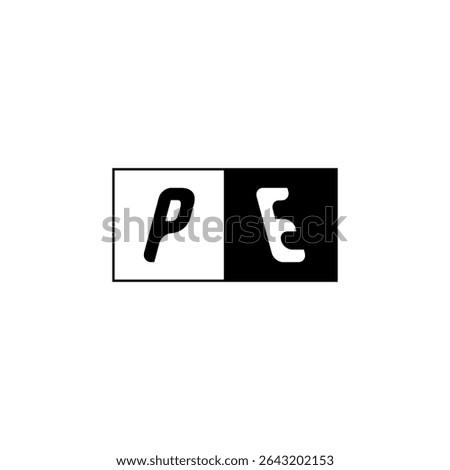 Monogram Logo Design Unique Simple Bold PE Initial Alphabet Vector Alphabet