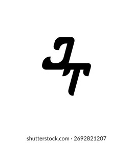 Monogram Simple Design Initial Bold Logo Alphabet Unique minimalist overlaping JT