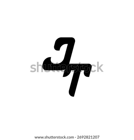 Monogram Simple Design Initial Bold Logo Alphabet Unique minimalist overlaping JT