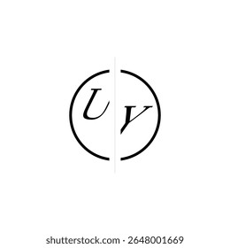 Monogram Simple Logo UY Unique Vector Circled Alphabet Initial Alphabet Design