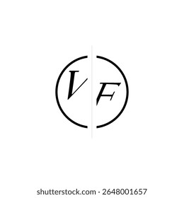 Monogram Simple Logo VF Unique Vector Circled Alphabet Initial Alphabet Design