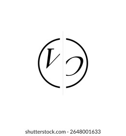 Monogram Simple Logo VO Unique Vector Circled Alphabet Initial Alphabet Design