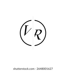 Monogram Simple Logo VR Unique Vector Circled Alphabet Initial Alphabet Design
