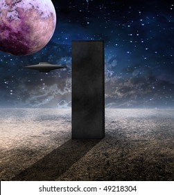 Monolith And Alien Craft