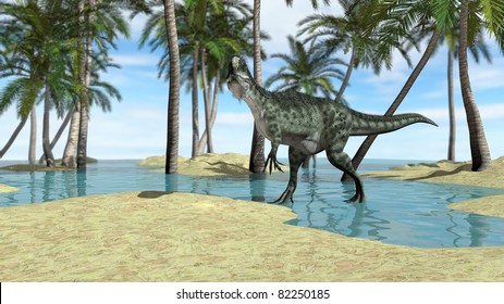 Monolophosaurus Oasis Stock Illustration 82250185 | Shutterstock