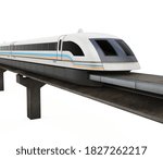 Monorail Train Isolated. 3D rendering
