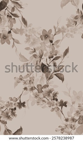 monoton colour flower and allover pattern digital flower and bunch 