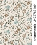 Monotone grey sketched and pink flower print in bright colors seamless pattern vector in the garden for fashion ,fabric and all prints on light grey background color