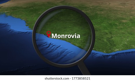 Monrovia City Found On The Map  3D Rendering