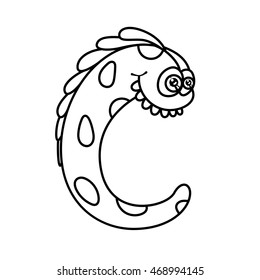 Monster Alphabet Coloring Pages Letter C Stock Illustration 468994145 ...