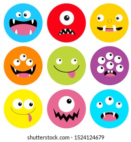 Set Cute Monsters Stock Vector (Royalty Free) 180917396 | Shutterstock