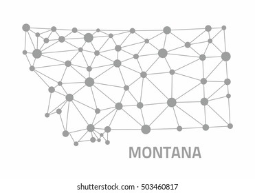 Montana Dot Grey Outline Polygonal Map