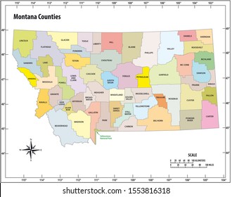 Montana State Outline Administrative Political Map Stock Illustration ...