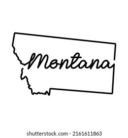 Montana Us State Outline Map Handwritten Stock Illustration 2161611863 ...