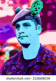 MONTREAL CANADA 08 03 2014: Soldier Of The Black Watch Royal Highland Regiment Of Canada Is A Reserve Infantry Regiment In 2nd Canadian Division Of The Canadian Army Sign Illustration Pop-art 