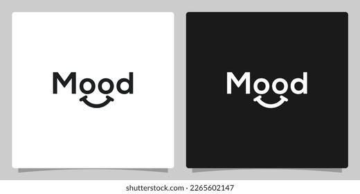 Mood wordmark logo with a smile under the letter o. - Powered by Shutterstock