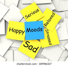 Moods Note Showing State Of Mind