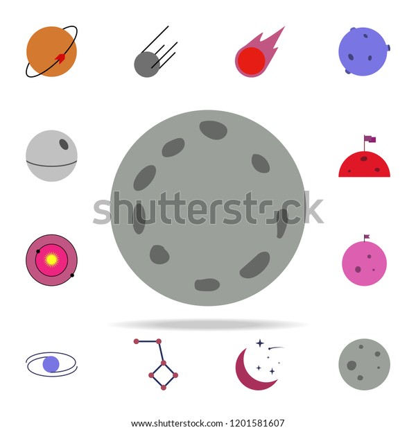 moon colored icon. Colored Space icons universal
set for web and
mobile
