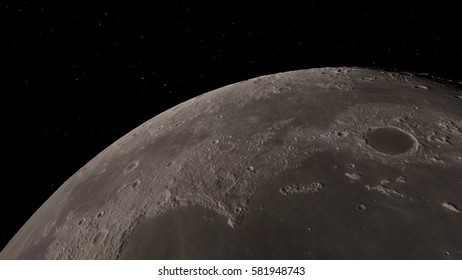 Moon and craters 3D illustration (Elements of this image furnished by NASA)