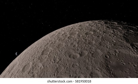 Moon and craters 3D illustration (Elements of this image furnished by NASA)