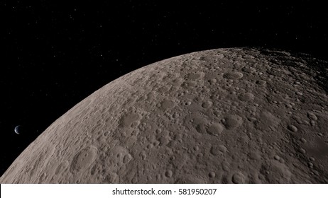 Moon and craters 3D illustration (Elements of this image furnished by NASA)