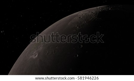 Moon and craters 3D illustration (Elements of this image furnished by NASA)