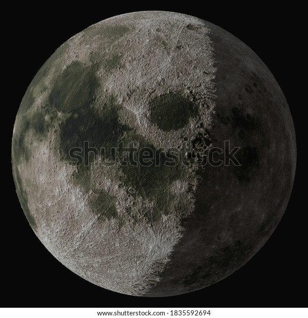 The Moon is the Earth\'s satellite. Isolated\
on black background. Elements of this image furnished by NASA. 3D\
illustration