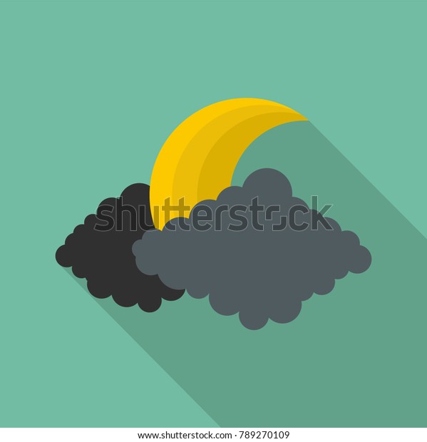 Moon icon.\
Flat illustration of moon  icon for\
web