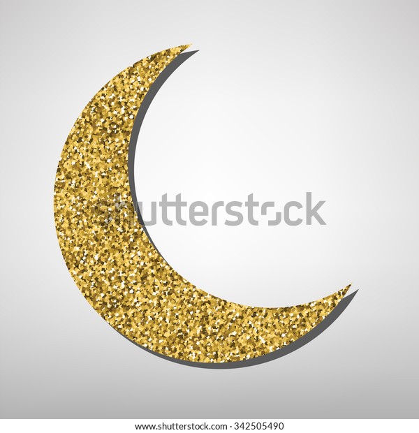 Moon illustration. Golden\
icon