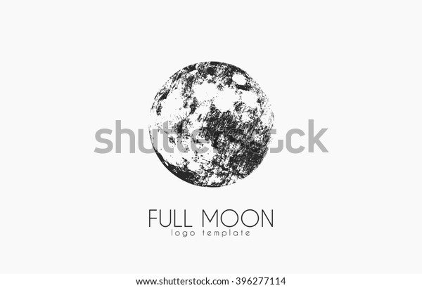 Moon logo design. Creative moon logo. Night logo.
Full moon.