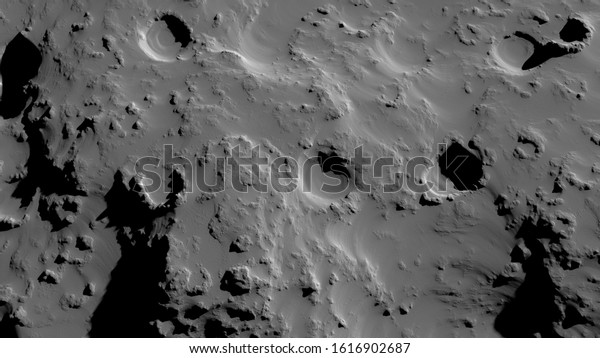 Moon or Luna Close-up surface 3D Render.\
Spacecraft landing. Lunar grooves, ridges and craters. High\
detailed realistic Environment Illustration. Landscape\
visualization. Science and\
nature